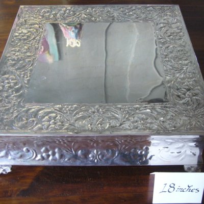 18" Silver Filigree Square
